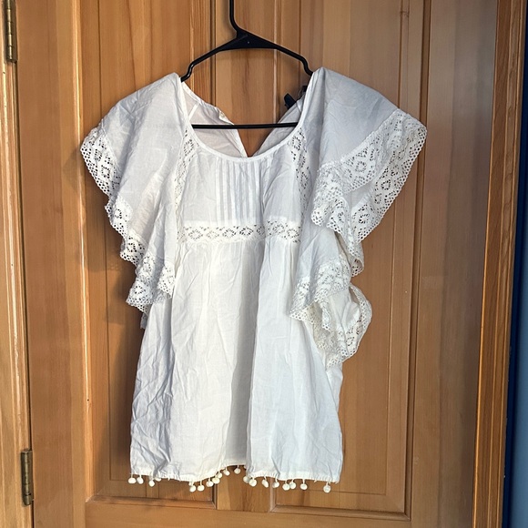 French Connection White Lace Flowy Blouse - Picture 1 of 6